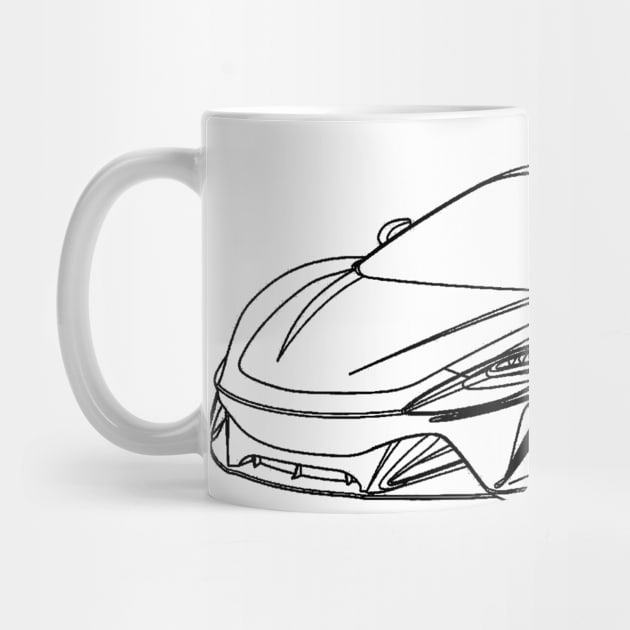McLaren 560s Wireframe Drawing by Auto-Prints